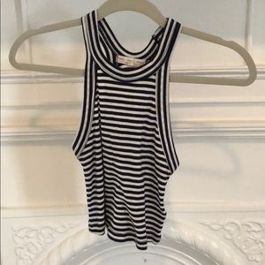 Urban Outfitters navy/white striped crop top